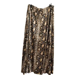 Snakeskin High Waist Maxi Skirt Womens Boho Glam